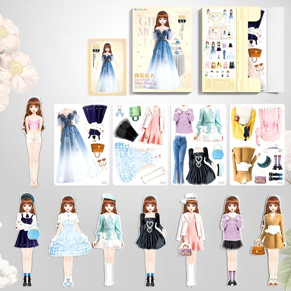 Beautiful Magnetic Princess Dress Up Paper Doll,Play Travel Playset Toy Magnet Dress Up Games Paper Dolls for Girls Ages 4-7 Nurturing Creativity and Imagination Set Birthday Gift (Princess XiaShu)