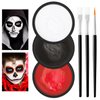 LZXLUKGIR Clown Makeup Kit,Red Black and White Face Painting Kit Professional,Water Based Face Paint Halloween Makeup Kit,Clown Face Paint for Kids and Adults,Zombie Joker Vampire Makeup