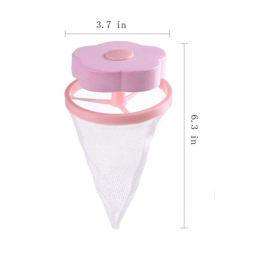 4 Pc Flower-Type Washing Machine Floating Lint Mesh Bag Hair Filter Net Pouch, Floating pet Fur Catcher，Floating Washing Machine Filter Washer Lint Trap