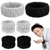 ACO-UINT 6Pcs Spa Headbands and Wrist Washbands Set, Headbands for Washing Face Towel Wristbands Make Up Headbands, Microfiber Hair Band Skincare Headbands Hair Accessories for Women