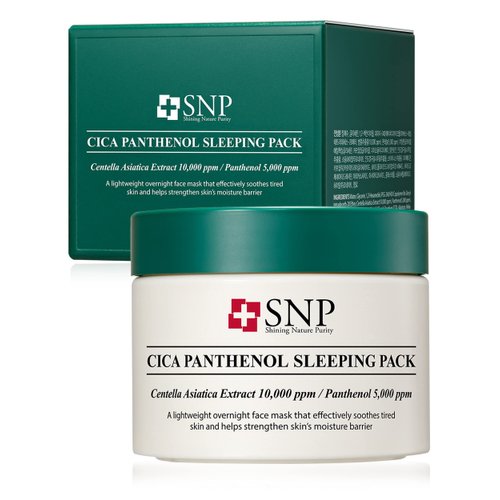 SNP CICA Panthenol Overnight Sleeping Gel Face Mask - Soothing, Moisturzing, Hydrating Facial Mask with Pennywort and Hyaluronic Acid for Normal to Irritated Skins, 3.38 Fl Oz