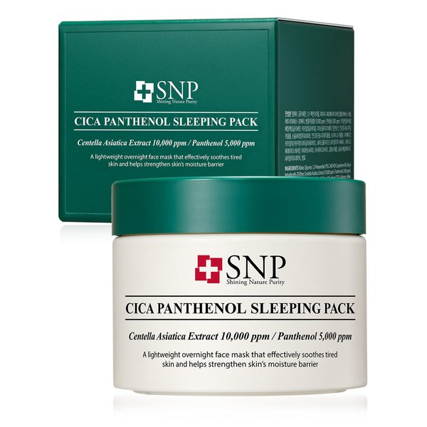 SNP CICA Panthenol Overnight Sleeping Gel Face Mask - Soothing, Moisturzing, Hydrating Facial Mask with Pennywort and Hyaluronic Acid for Normal to Irritated Skins, 3.38 Fl Oz