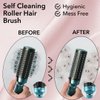 Shop LC Blue Self Cleaning Hair Brush Comb - Detangler Brush Round Brush for Blow Out - Easy Clean Roller Hair Brushes for Women Men Birthday Gifts