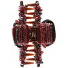 Caravan Hair Claw Decorated In Two (2) Tone Wrapped Rose And Multiple Beads In Red And Black