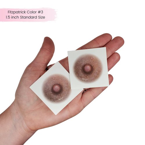 Breast Cancer Temporary Tattoos, Fitzpatrick #3, 1.5 inch, 1 pair