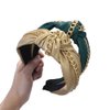 Wiwpar Knotted Headbands for Women Fashion Wide Headband Vintage Knotted Head Band Hair Hoop Hair Accessories with Metal Chain (Gold)