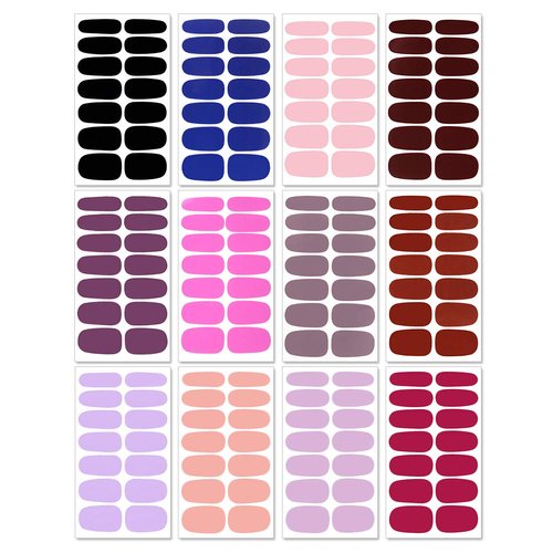 Nail Polish Strips, DANNEASY 24 Sheets Self Adhesive Nail Wraps Solid Color Nail Sticker Polish Manicure Kit with 1pc Nail File + Wood Cuticle Stick