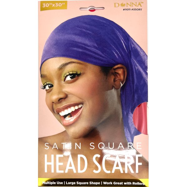 DONNA Satin Head Scarf 30" x 30", Headband for Women, Head Scarf for Women Silk Scarf, Silk Hair Wrap for Sleeping, 1PC (RED, 30"X30")