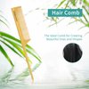DEBETOOL Bamboo Hair Brush and Comb Set for Women Men and Kids,Natural Bamboo wood Wide-tooth brush and tail comb - Paddle Detangling Brush for Wet Dry Curly Hair