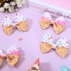 Whaline 8Pcs Ice Cream Bow Hair Clips Ice Cream Ribbon Hair Bow Barrette Summer Colorful Hairgrips Alligator Hair Clips for Girls Women Hair Accessories Birthday Party Supplies, 4 Design