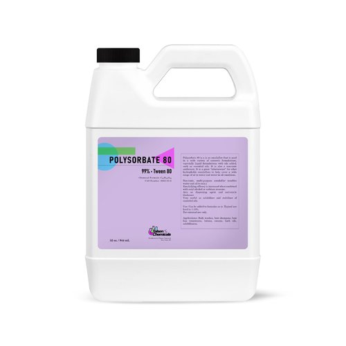 Polysorbate 80 Cosmetic Grade, by Talsen Chemicals (32 Ounce / 946 mL) 100% Pure Polysorbate 80 for Bath Bombs Oil Soap Making Supplies Bath Body Tween 80 T-Maz 80