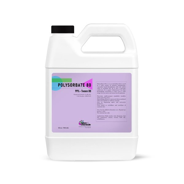 Polysorbate 80 Cosmetic Grade, by Talsen Chemicals (32 Ounce / 946 mL) 100% Pure Polysorbate 80 for Bath Bombs Oil Soap Making Supplies Bath Body Tween 80 T-Maz 80