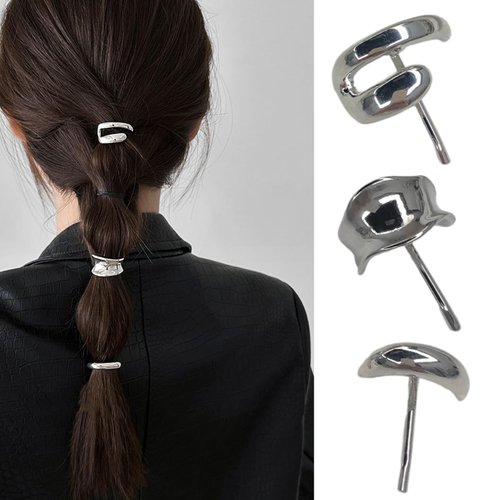 EOQPDECD 3 Pcs Metal Ponytail Buckle Claw Clips Hair Clips High Ponytail Holding Artifact Hair Clips for Women Metal Ponytail Hairpin for Thick Thin Long Hair Hair Accessories Daily Party Gift