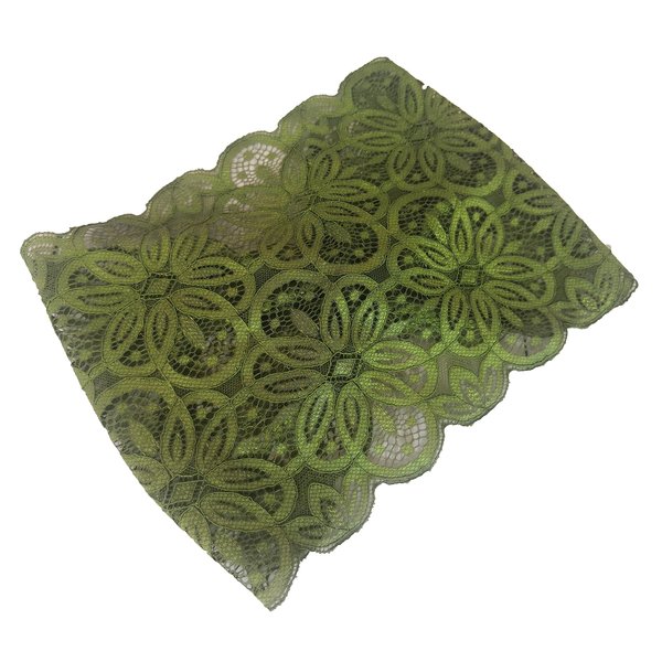 Oyabridal Stretch Lace Headbands for Women Wide Lace Turban Headbands for Women Lace Yoga Headbands Lace Headwrap (Floral-Army Green)