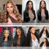 Deep Wave Lace Front Wigs Human Hair Wigs for Black Women 13x4 HD Lace Front Wigs Human Hair Pre Plucked Wet and Wavy Human Hair Wig 13x4 Lace Front Wigs Human Hair 26 Inch 180% Density Black Wig