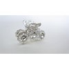 Generic Small shiny silver metal three flowers hair claw clip with crystals