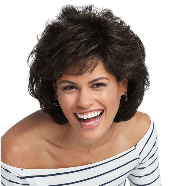Salsa Avg Cap Wig Color R6 DARK CHOCOLATE - Raquel Welch Wigs Women's Layered Pageboy Cut Synthetic Memory Cap Shag