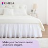 RIMELA White Bed Skirt Queen 15 Inch Drop Silky Luxurious Fabric, Wrinkle and Fade Resistant with Adjustable Elastic Belt Easy to Install Machine Washable Dust Ruffles Bedskirt for Matress Box Spring