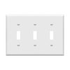 ENERLITES Triple Light Switch Wall Plate, Gloss Finish, Standard Size 3-Gang 4.50" x 6.38", Unbreakable Polycarbonate Thermoplastic, 8813-W, White
