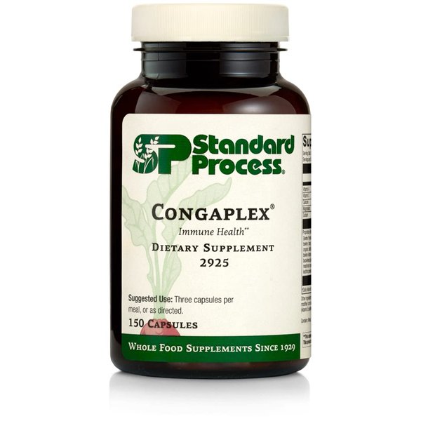 Standard Process Congaplex - Thymus Gland Support Supplement - Support Immune Health with Calcium Lactate, Magnesium, Vitamin C & Vitamin A - Immune System Aid with Mushroom Powder - 150 Capsules
