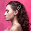 OIIKI Star Hair Clips Pins Silver 8pcs, Star Hair Barrettes Elegant Metal Hair Clips Rhinestone Hairpin, Hollow Geometric Hair Pins for Women Girls Hair Styling Accessories