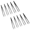 Qjaiune 10Pcs Flat Tip Plastic Tweezers, Anti-Static & Anti-Magnetic Tweezers, Precision Tweezers Set for Crafts Electronics, DIY, Repair Tool (4.6 Inch, Black, 93308)