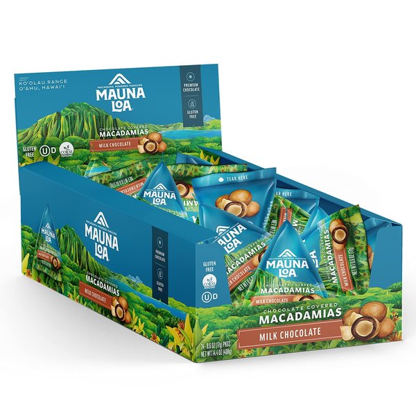 Chocolate Covered Macadamia Nuts, Milk Chocolate, Cocoa Dusted, 6 Oz Bag (Pack of 24)