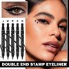 DuoZeng 5 PCS Black Liquid Winged Eyeliner Stamp Pen Makeup Tools,Double-side Eyeliner Stamps Pencil Set,Waterproof & Long Lasting Smudgeproof Eye Liner Stencil Tattoo Pens for Women
