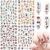 Cartoon Nail Art Stickers 3D Self-Adhesive Nail Decals Cute Cartoon Nail Stickers Nail Art Supplies Kawaii Designer Nail Stickers for Women Kids Girls Nails Art Decorations (4 Sheets)