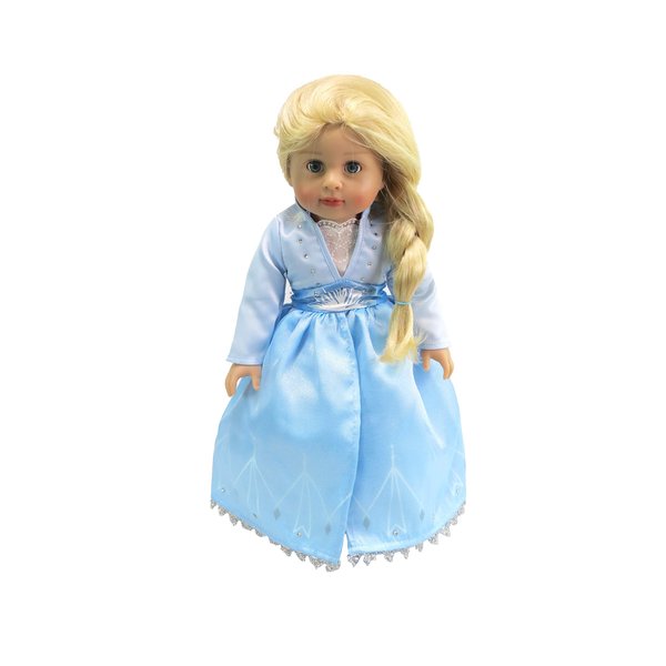 American Fashion World Ice Princess Inspired Dress for 18-Inch Dolls | Premium Quality & Trendy Design | Dolls Clothes | Outfit Fashions for Dolls for Popular Brands