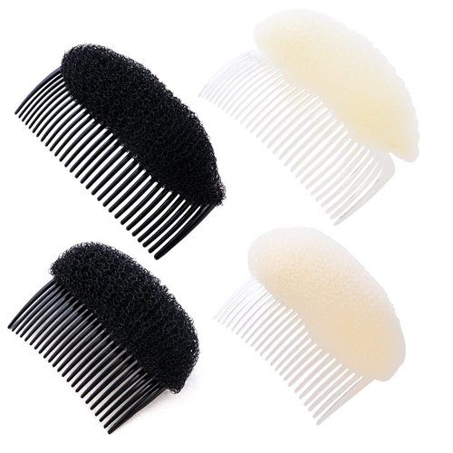 TCOTBE 4 Pcs Hair Bun Invisible Bump it Up Hair Volume Insert Combs Charming Hair Base Styling Accessories Do Beehive Hair Styling Hairstyle Tools Hair Volume Base Set Bun Maker for Women Girls