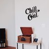 Aurabeam Vinyl Wall Art Decal - Chill Out - 22" x 22" - Chic Modern Home Bedroom Office Living Room Quote - Trendy Urban Workplace Apartment Indoor Outdoor Work Cursive Decoration (22" x 22"; Black)