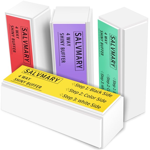 Nail Shine Buffer Block Kit - All in One 4 Way Shiny Buffer Nail Shiner Polisher Buffing Smoothing Blocks for Natural Nails 4Pcs