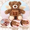 Leyndo Angel Remembrance Bear Plush Stuffed Animal with Recorder 12 Inch Voice Recording Dolls with a Picture Frame Memorial Toy for Family Baby Shower Birthday Party Gifts(Dark Brown)