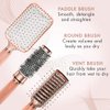 Hair Brush Set for Women and Teen Girls of All Hair Types - Detangling Paddle Brush, Blow-Drying Round Brush and Drying Vented Hair Brush - Lily England Brush Set for Hair Styling - (Rose Gold)
