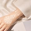 White Henna Temporary Tattoo Flowers Lace Fake Tattoos for Adults Kids Body Arm Makeup Waterproof Tattoo Sticker Wedding Tattoo Stickers Kit Party Supplies for Diwali Festival 6Sheets (white)