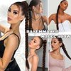 2Pcs Braided Ponytail Extensions with Hair Ties Soft Synthetic Hair Pieces Straight Wrap Around Hair Extensions Pony Tail Hairpieces Accessories for Women Daily Wear 16 Inch (Dark Brown)