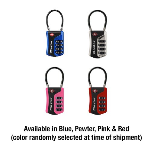 Master Lock Set Your Own Combination TSA Approved Luggage Lock, Colors May Vary; 3 pk; 4697EC3