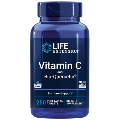 Life Extension Vitamin C & Bio-Quercetin Phytosome – Vitamin C Plus Ultra-Absorbable Quercetin for Immune Support – Gluten-Free, Non-GMO, Vegetarian – 250 Vegetarian Tablets