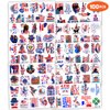 100 PCS Independence Day American Temporary Tattoos Themed Birthday Party Decorations Favors Supplies Decor Cute 4th of July Fourth of July Tattoo Stickers Gifts For Boys Girls Class Prizes Carnival