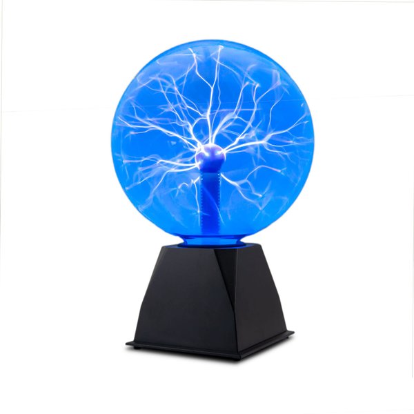 Tradeopia 8 Inch Blue Plasma Ball, Touch and Sound Sensitive, Novelty Lamp, Electric Plasma Ball, Magic Plasma Lamp, Lightning Plasma Ball, Plasma Ball for Decoration, Plasma Globe, Christmas Gift