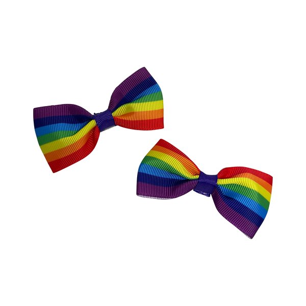 Rainbow Girls Hair Bow Set, Little Girl Bows, Pigtail Hair Bows, Toddler Hair Bows,