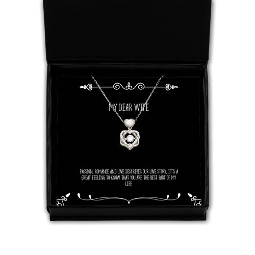Game On Novelties Passion, Romance and Love describes Our Love Story, It's a Great Feeling to Know Heart Knot Silver Necklace, Wife, Reusable for Wife