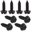 Black License Plate Screws 8 Pcs with Rust-Proof Finish, Stainless Steel License Plate Screw Kit, Rustproof Bolts for Domestic Vehicles, Anti-Rattle Screws for Front & Rear Plates