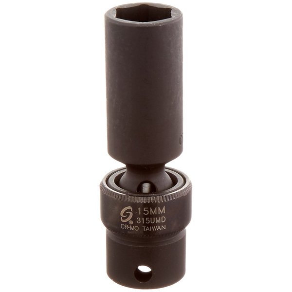 SUNEX TOOLS 315umd 3/8-Inch Drive 15-Mm Deep Universal Impact Socket