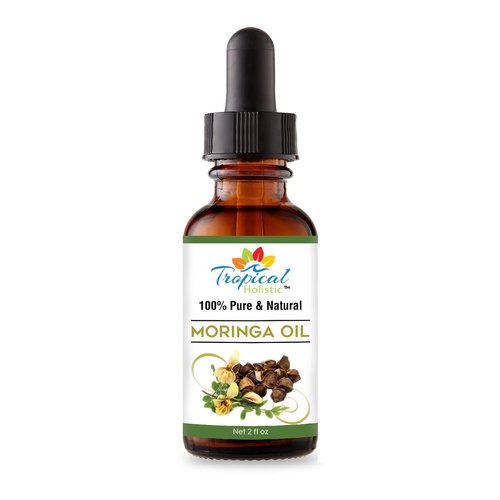 Tropical Holistic Moringa Oil - Cold-Pressed, Unrefined, Vegan Hair & Skin Oil - All Natural 100% Pure Organic Non-GMO - Aceite de Moringa Para Las Arrugas
