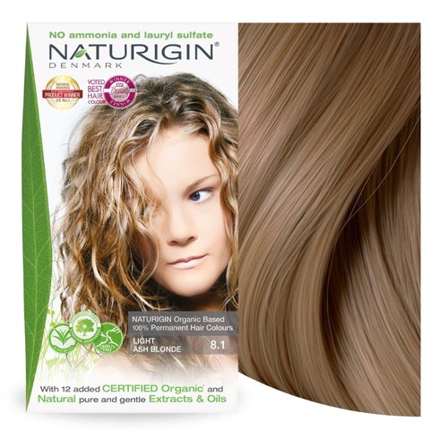 Naturigin Permanent Hair Dye, 8.1 Light Ash Blonde, Ammonia and Paraben Free, up to 100% Gray Hair Coverage, Long Lasting, Vegan, Cruelty Free