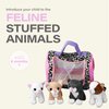 Etna Cat Play Set with Sounds – 5 Piece Set Includes 4 Small Cat Stuffed Animals Plus Carrier with Handle – These Interactive Toys are Ideal for Fun and Imaginative Play