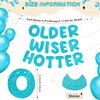 Fulmoon Set of 3 Pre Strung Older Wiser Hotter Glitter Banner Funny Birthday Banner for Women 30th 40th 50th 60th 70th 80th Birthday Party Decorations Birthday Sign Birthday Gift (Blue)