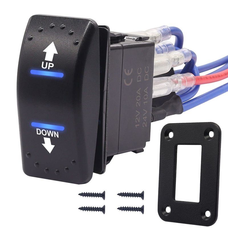 weideer 20A 12V Polarity Reversing Momentary Rocker Switch DC Motor ...